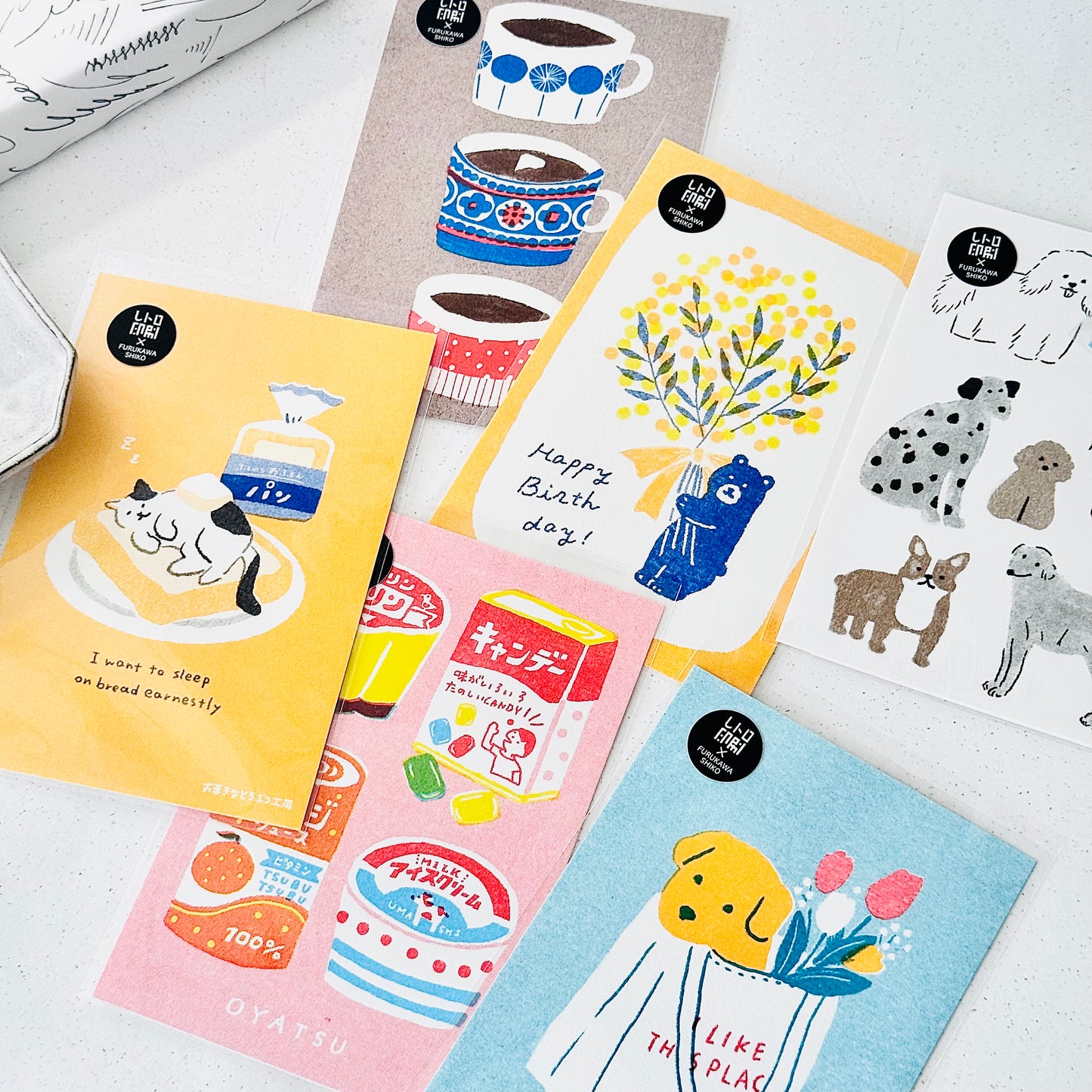 Bear Mimosa Birthday Postcard - JAM Retro Printing x Furukawashiko