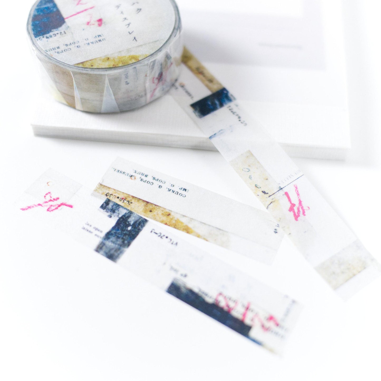 Abstract Collage Washi Masking Tape Y-093 by Yohaku (Rare, Postal, Japan, Modern elegant)