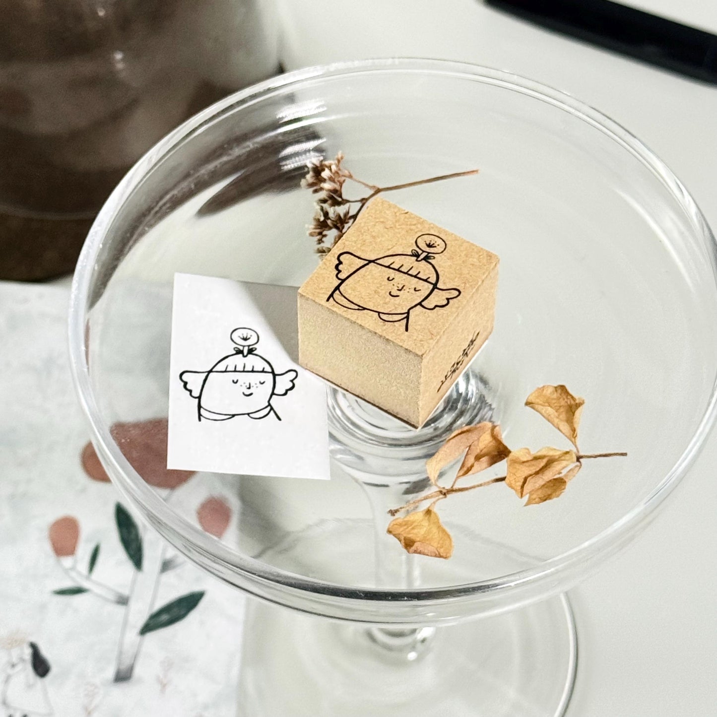 My little flower hat - Wooden Stamp by Avocado Mori (Rare, Gift, Girl)