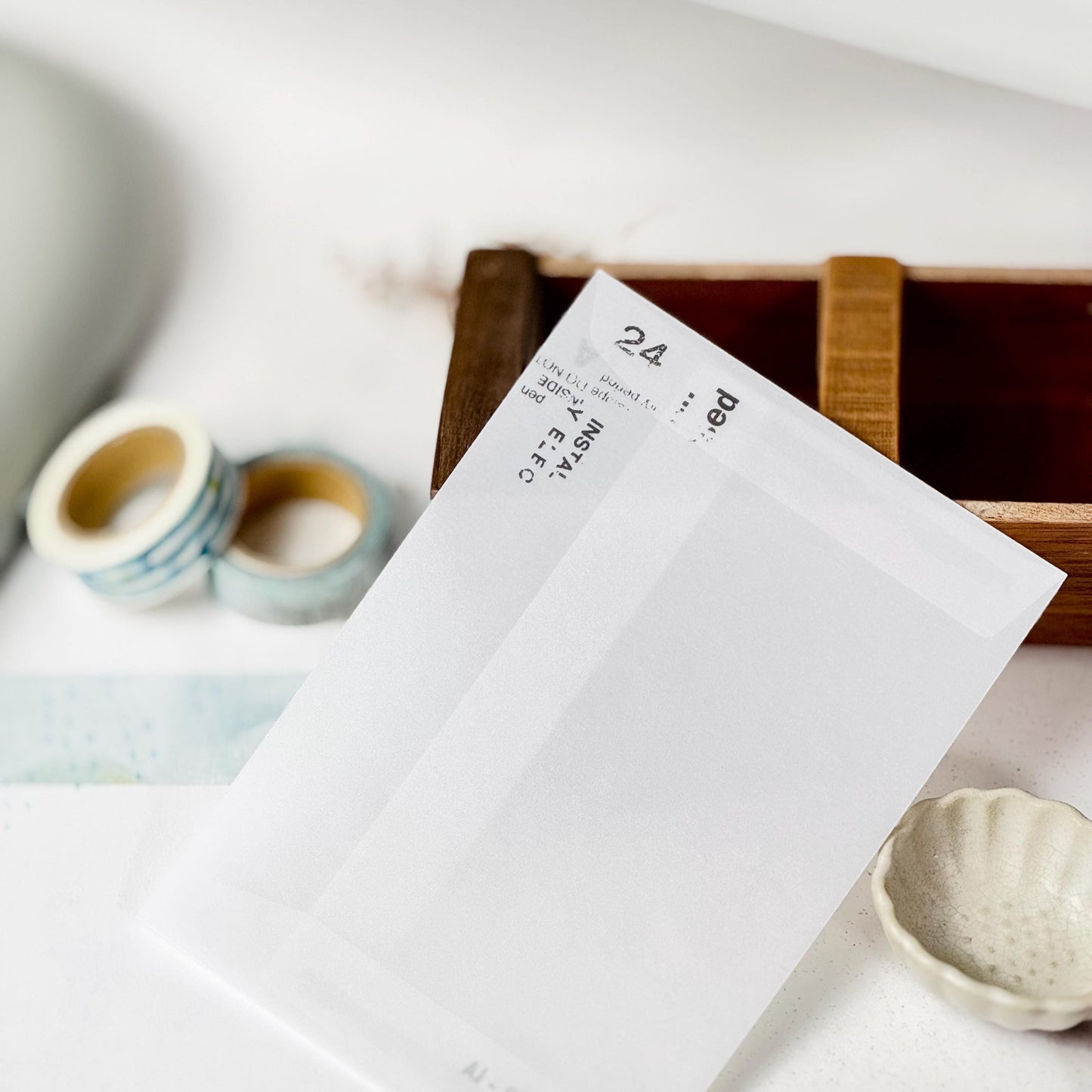 Letter & Envelope Set 'Raindrop' by Yohaku (Rare, Postal, Modern elegant)
