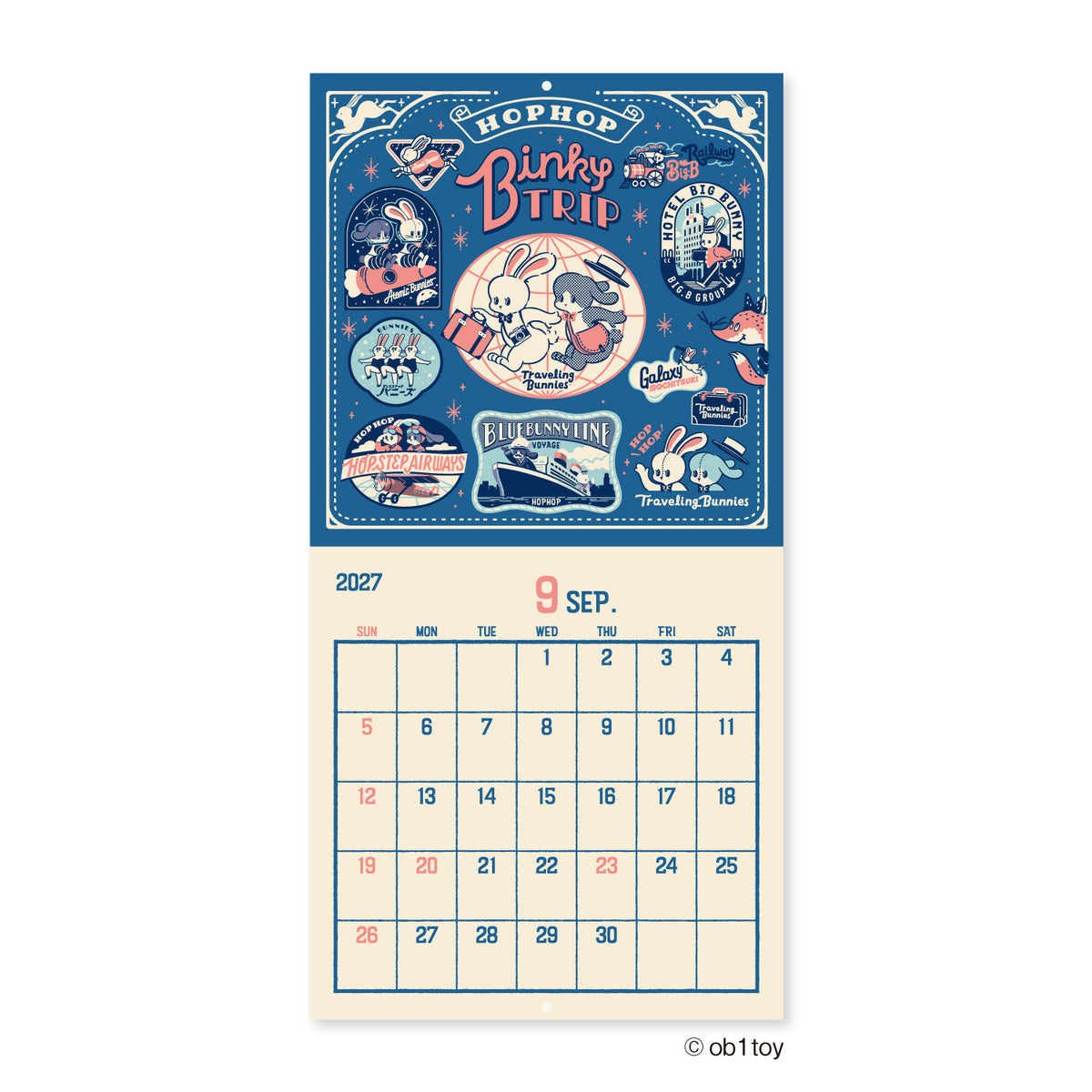[Pre-order] Ob1toy - 2027 Large Vinyl Size Wall Calendar