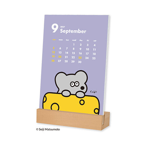 [Pre-order] Matsumoto Seiji 'Mouse ANDY' - 2027 Desk Calendar with Wooden Stand