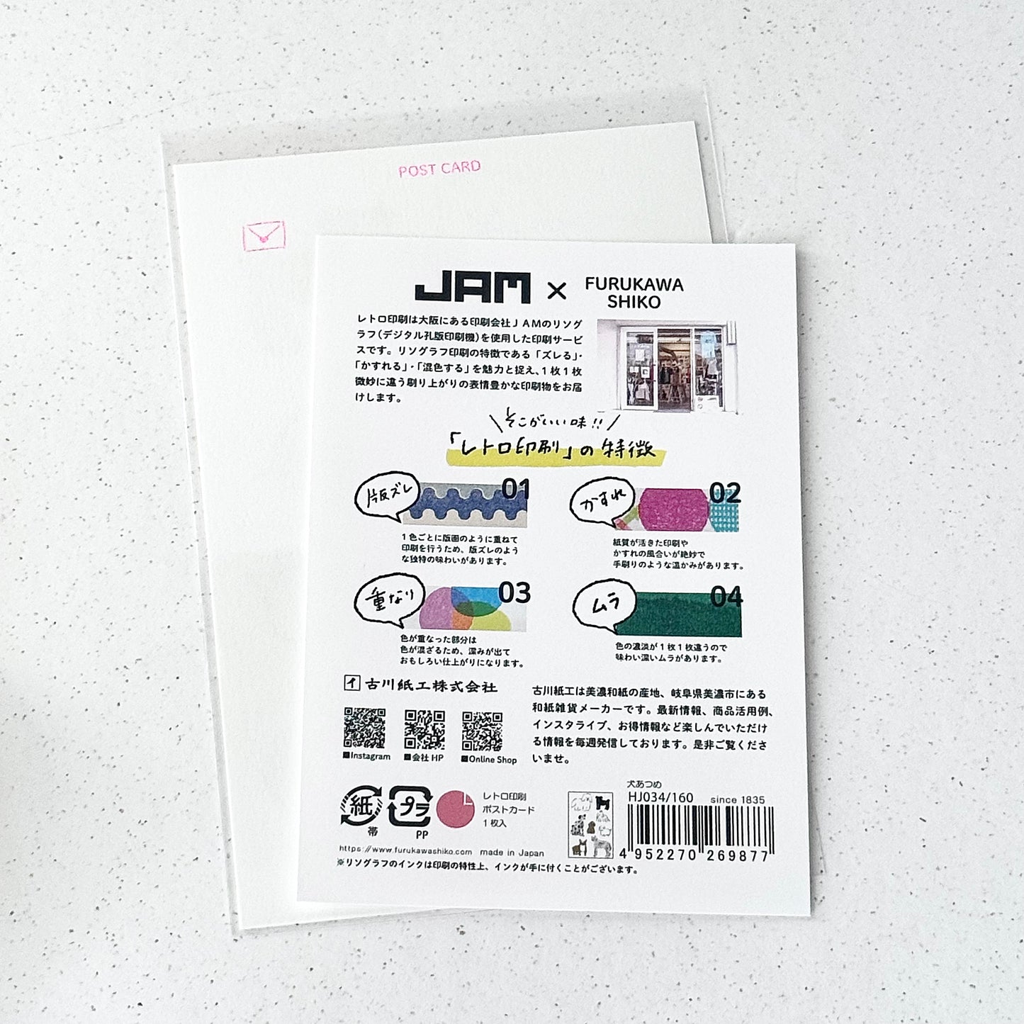 Tote Dog Postcard - JAM Retro Printing x Furukawashiko