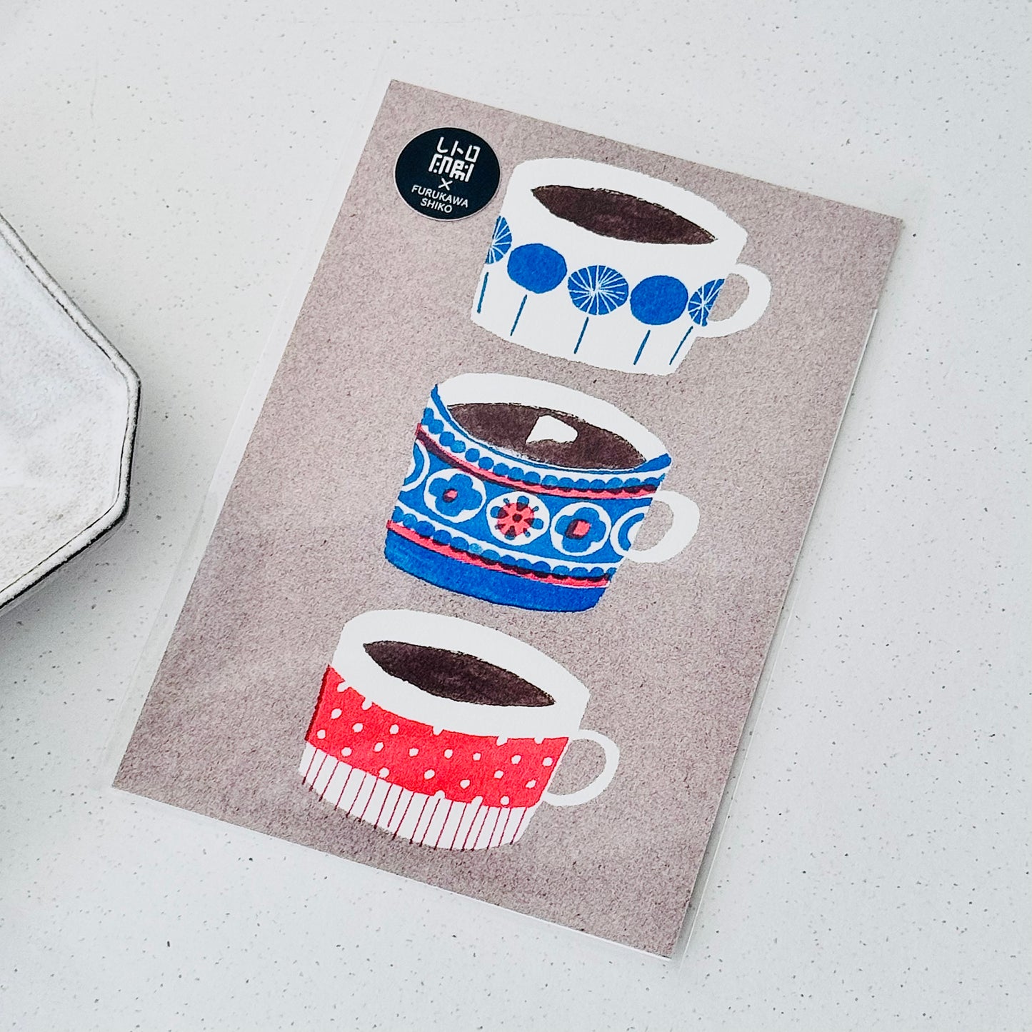Café Cups Postcard - JAM Retro Printing x Furukawashiko