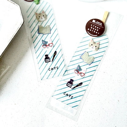 Books & Cats - Clear Bookmark