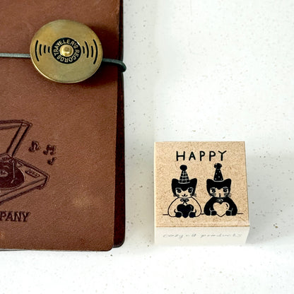 HAPPY - Rubber Stamp