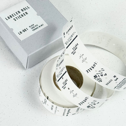 Monochrome - LR-001 Label Sticker Roll (11 Designs, 1000 pcs)
