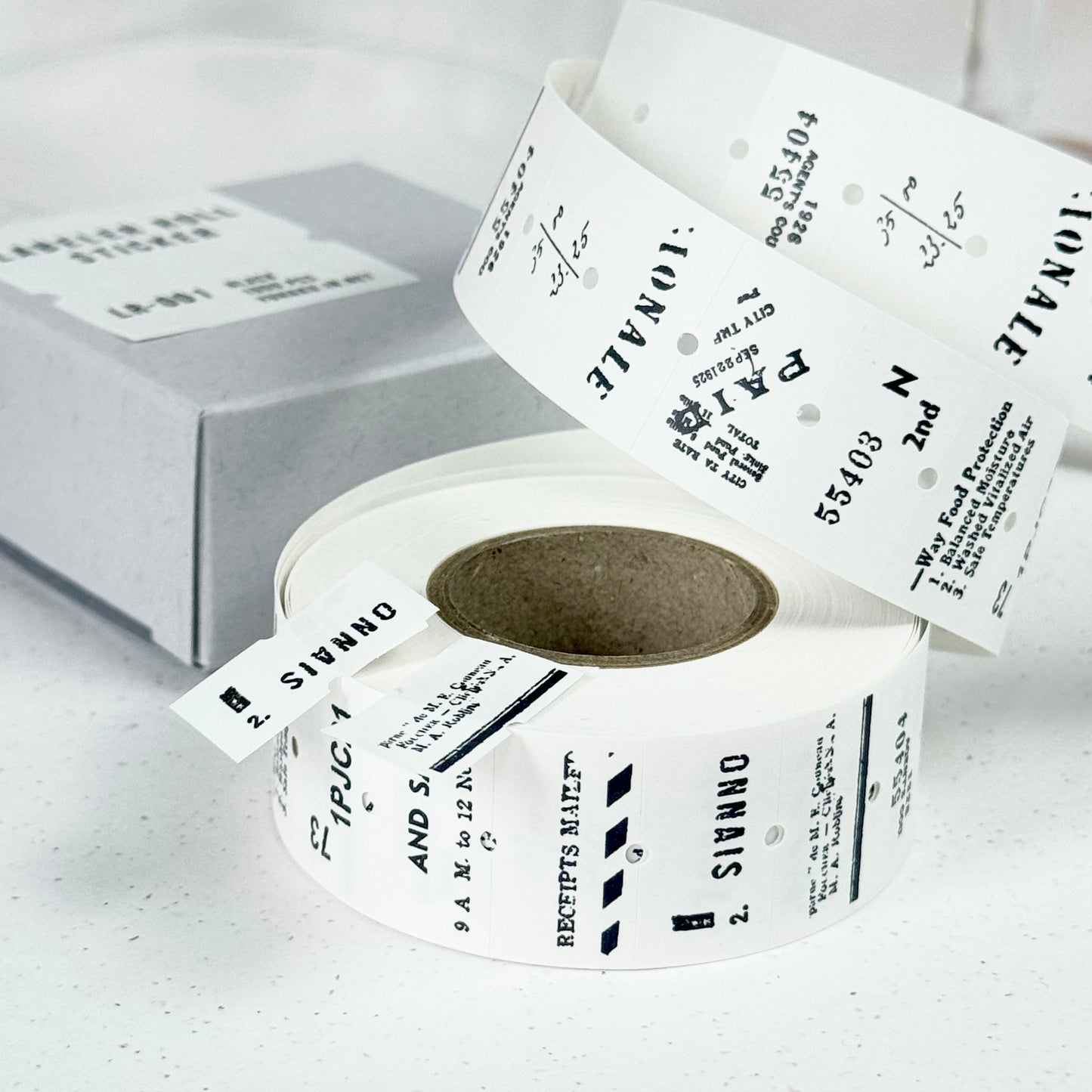 Monochrome - LR-001 Label Sticker Roll (11 Designs, 1000 pcs)
