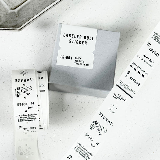 Monochrome - LR-001 Label Sticker Roll (11 Designs, 1000 pcs)