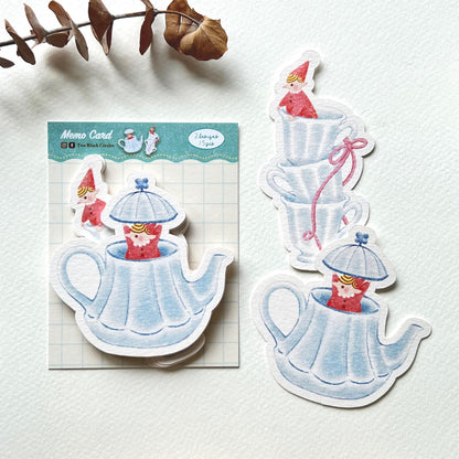 'The Good Time Series' Teapot and Cups Memo Card Set