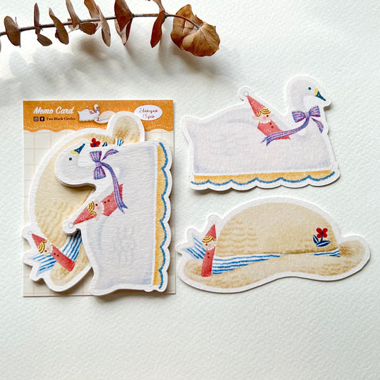 'The Good Time Series' Swan and Hat Memo Card Set