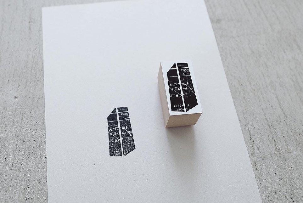 Wooden Stamp 'Abstract Balance' S-022 by Yohaku (Rare, Postal, Japan, Modern elegant)