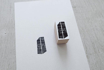 Wooden Stamp 'Abstract Balance' S-022 by Yohaku (Rare, Postal, Japan, Modern elegant)