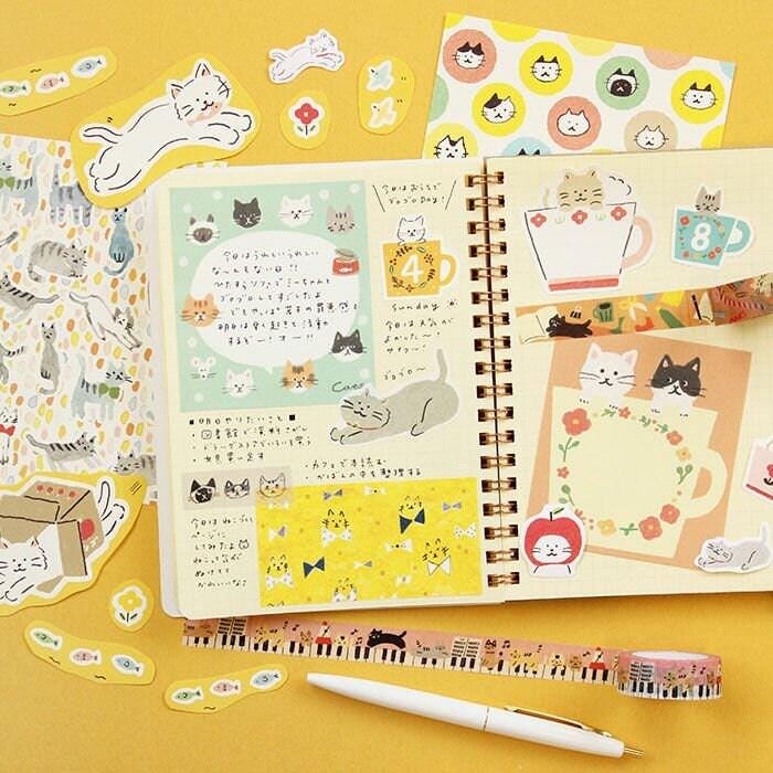 Big Deco Sticker - Relaxed Cat by Furukawashiko
