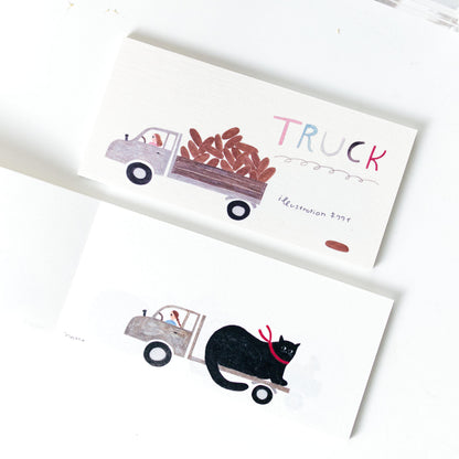 Bread Truck memo pad by Necktie | 20 sheets (Christmas gift)