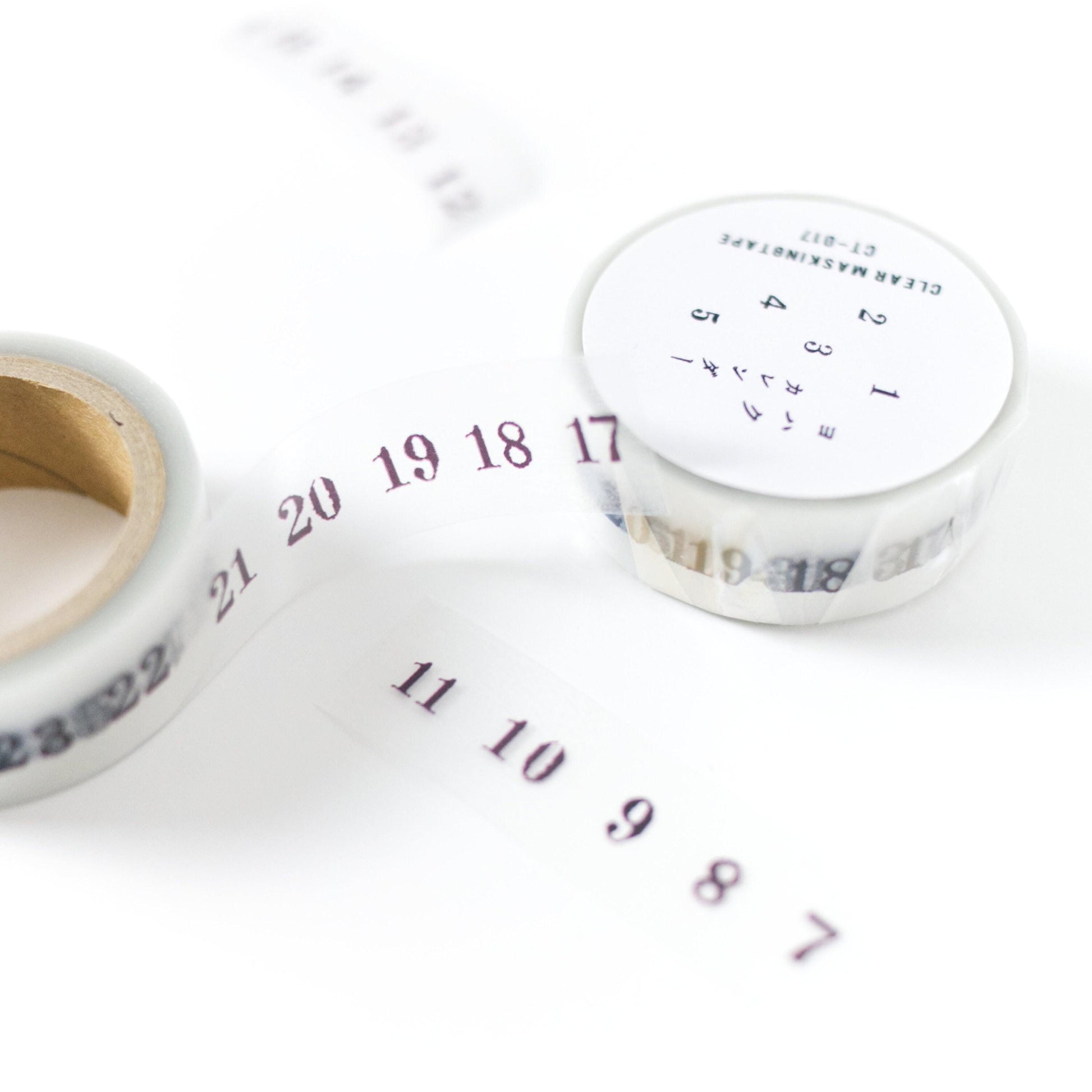 Yohaku Clear Masking Tape CT-017 Calendar (Rare, Postal, Japan, Modern elegant)