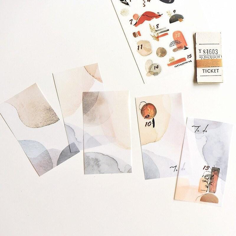 MU Print-On Transfer Sticker - 166 Strokes & Shapes Calendar (Rub-on | Modern | Abstract)