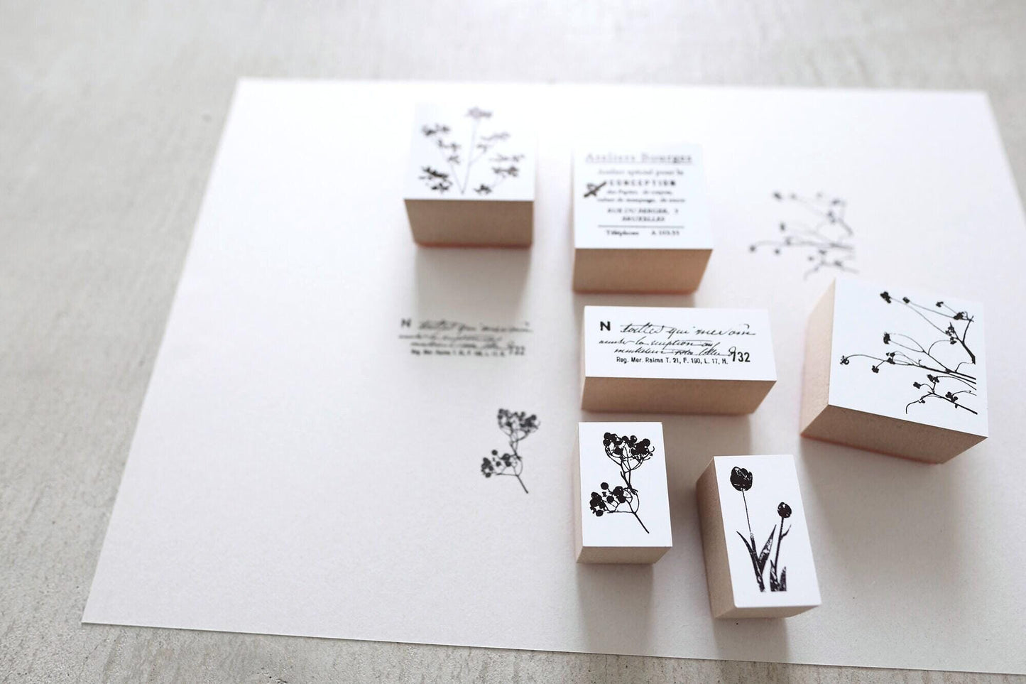 Wooden Stamp 'Memory' S-015 by Yohaku (Rare, Postal, Japan, Modern elegant)