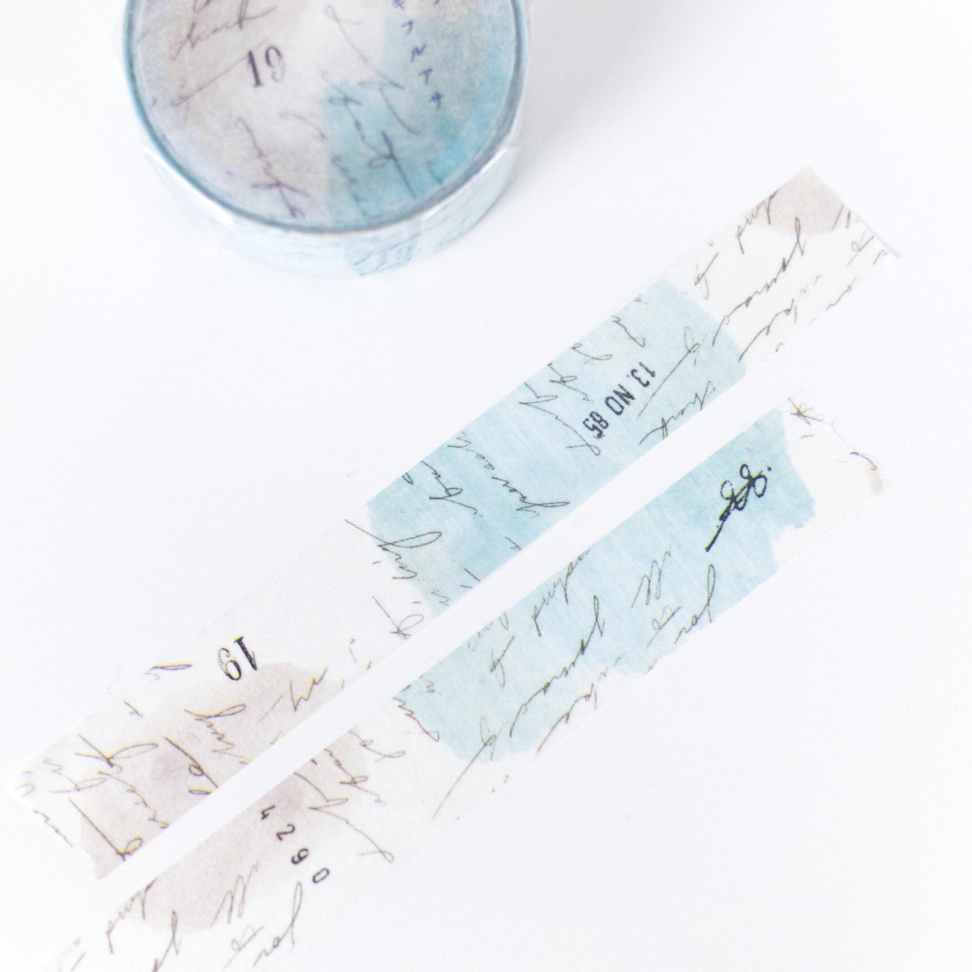 Yohaku Masking Tape Y-076 Cool morning (Rare, Postal, Japan, Modern elegant, Summer vibe)