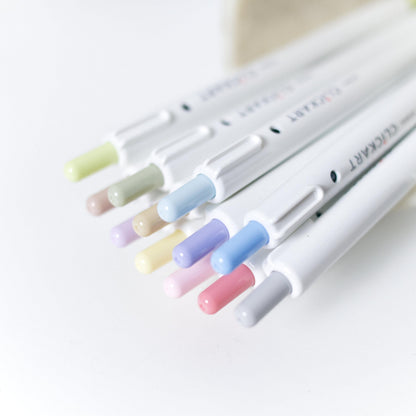CLiCKART Pastel Marker Pen Set: 12 Colours (Fine Tip Journaling Pens)
