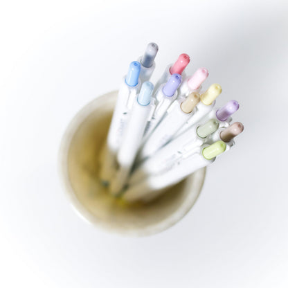 CLiCKART Pastel Marker Pen Set: 12 Colours (Fine Tip Journaling Pens)