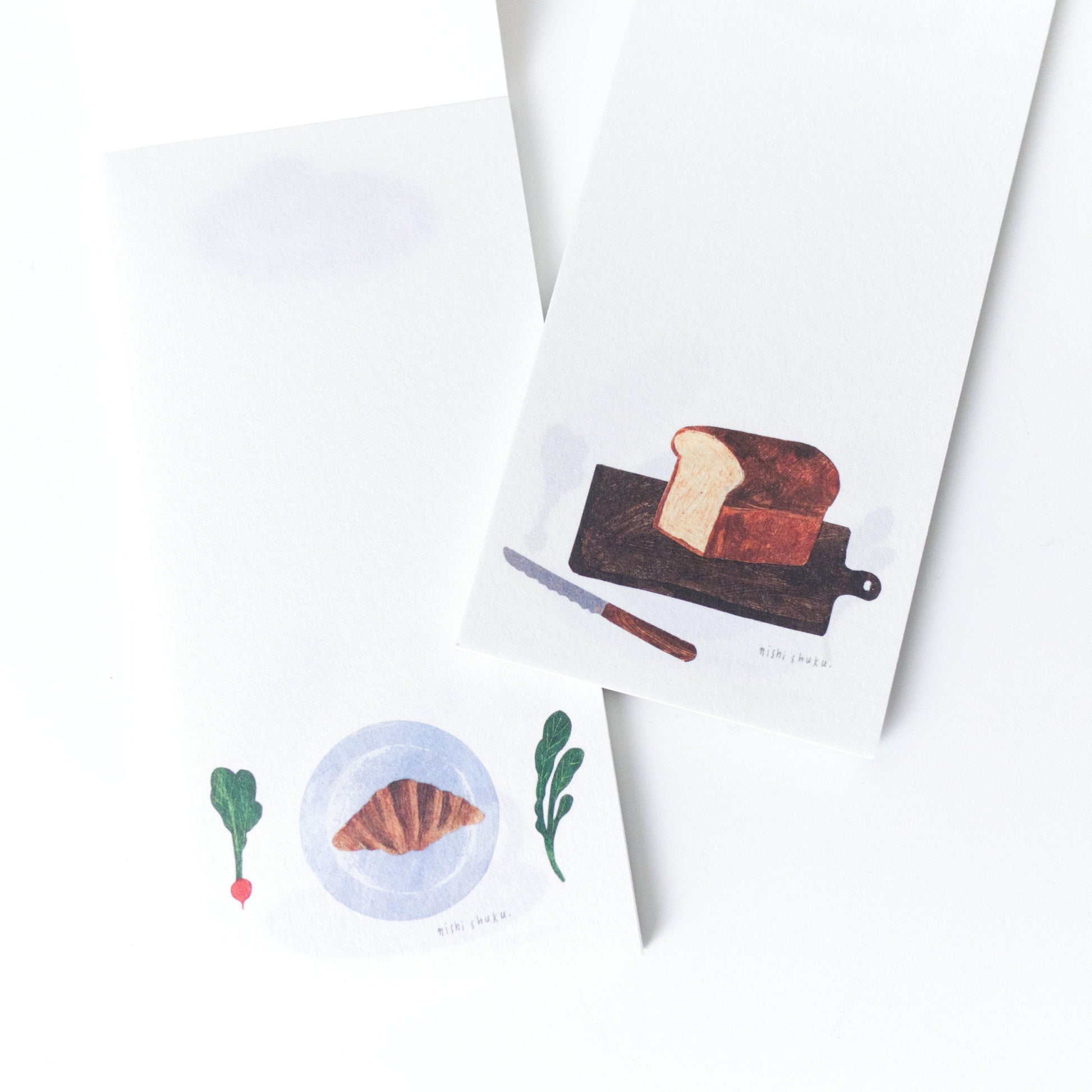 Bread and breakfast washi memo pad by Nishi Shuku | 20 sheets (Christmas gift)