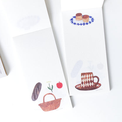 Bread and breakfast washi memo pad by Nishi Shuku | 20 sheets (Christmas gift)