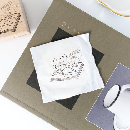 Journey of diary 'Mountains and Stars' - Wooden Stamp by Avocado Mori (Rare, Gift)