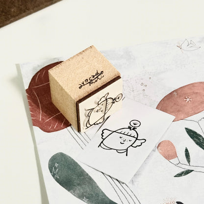 My little flower hat - Wooden Stamp by Avocado Mori (Rare, Gift, Girl)