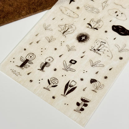 Overcast Diary Transfer Sticker by Avocado Mori (Rub-on)