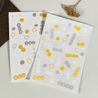 Rhythm of Circles Sticker & Postcard Set by Avocado Mori