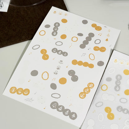 Rhythm of Circles Sticker & Postcard Set by Avocado Mori