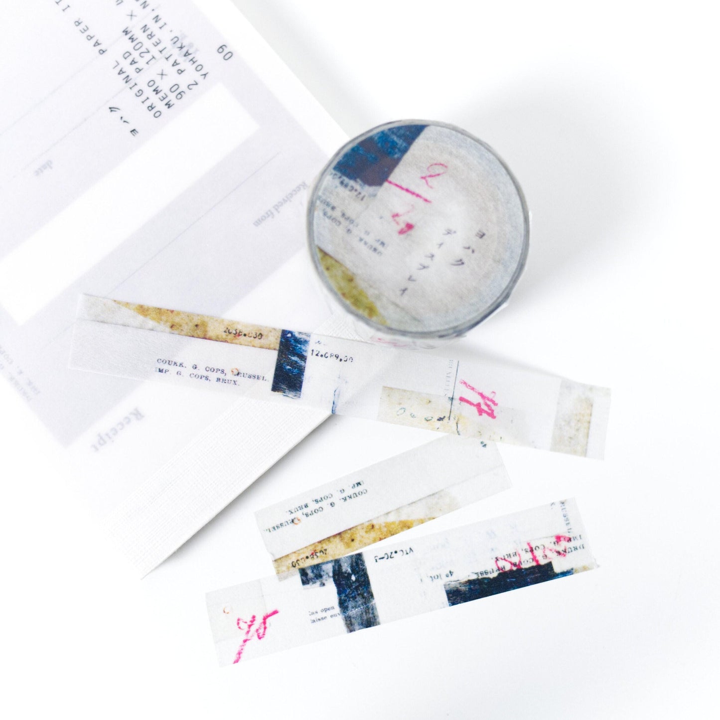 Abstract Collage Washi Masking Tape Y-093 by Yohaku (Rare, Postal, Japan, Modern elegant)