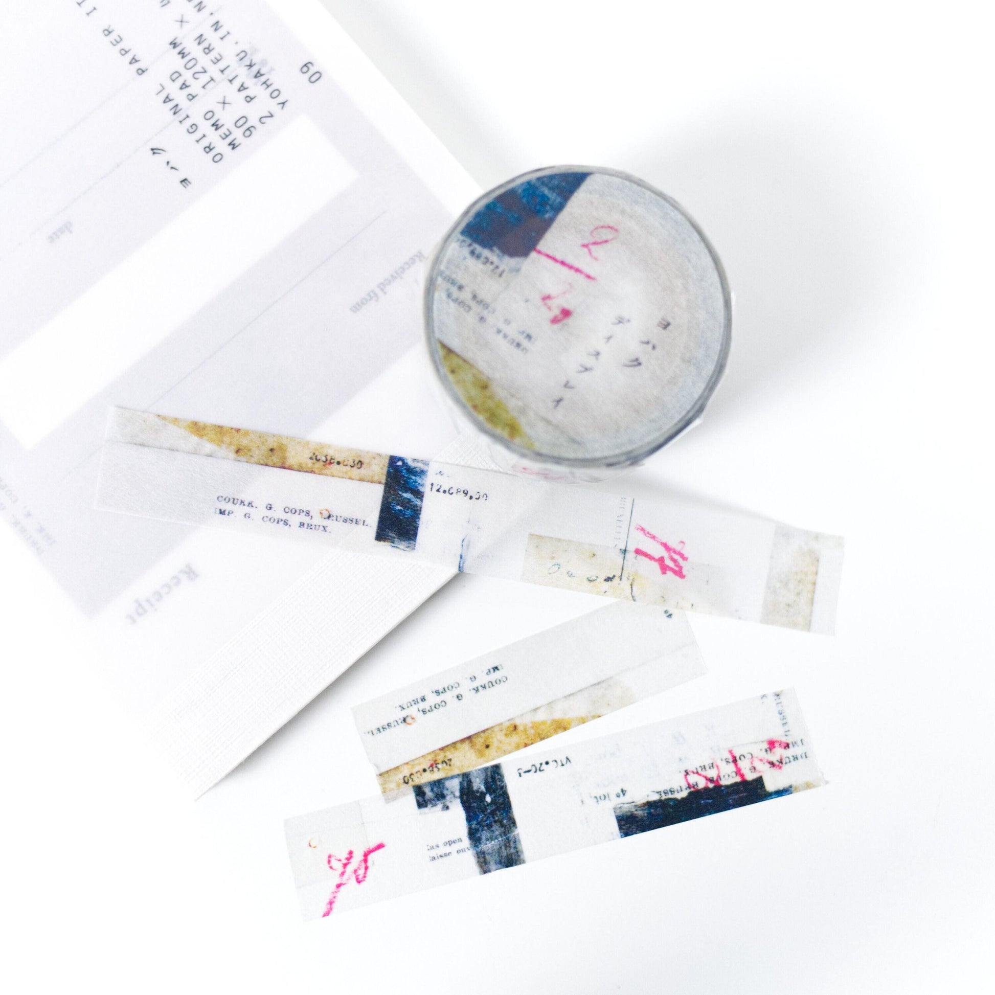 Abstract Collage Washi Masking Tape Y-093 by Yohaku (Rare, Postal, Japan, Modern elegant)