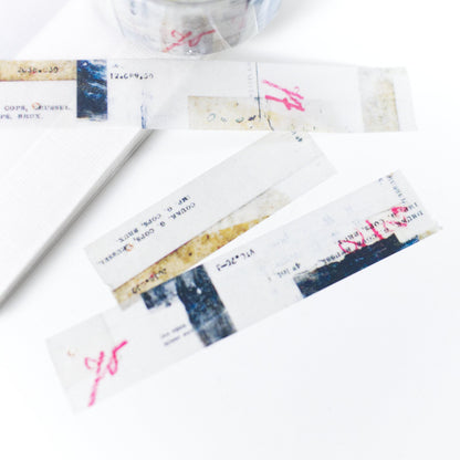 Abstract Collage Washi Masking Tape Y-093 by Yohaku (Rare, Postal, Japan, Modern elegant)