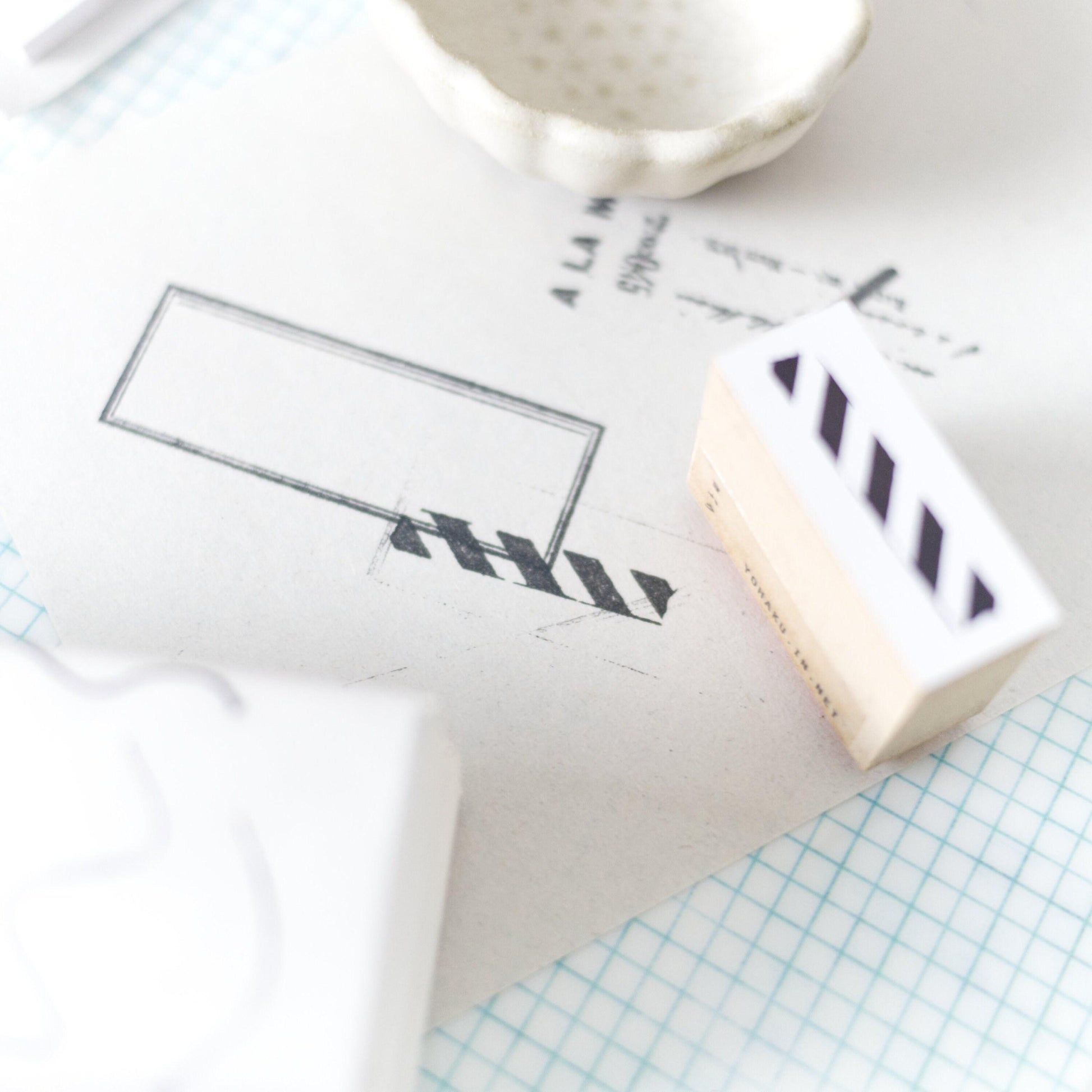 Wooden Stamp 'Shimashima Stripes' S-019 by Yohaku (Rare, Postal, Japan, Modern elegant)