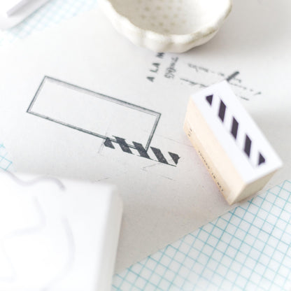 Wooden Stamp 'Shimashima Stripes' S-019 by Yohaku (Rare, Postal, Japan, Modern elegant)