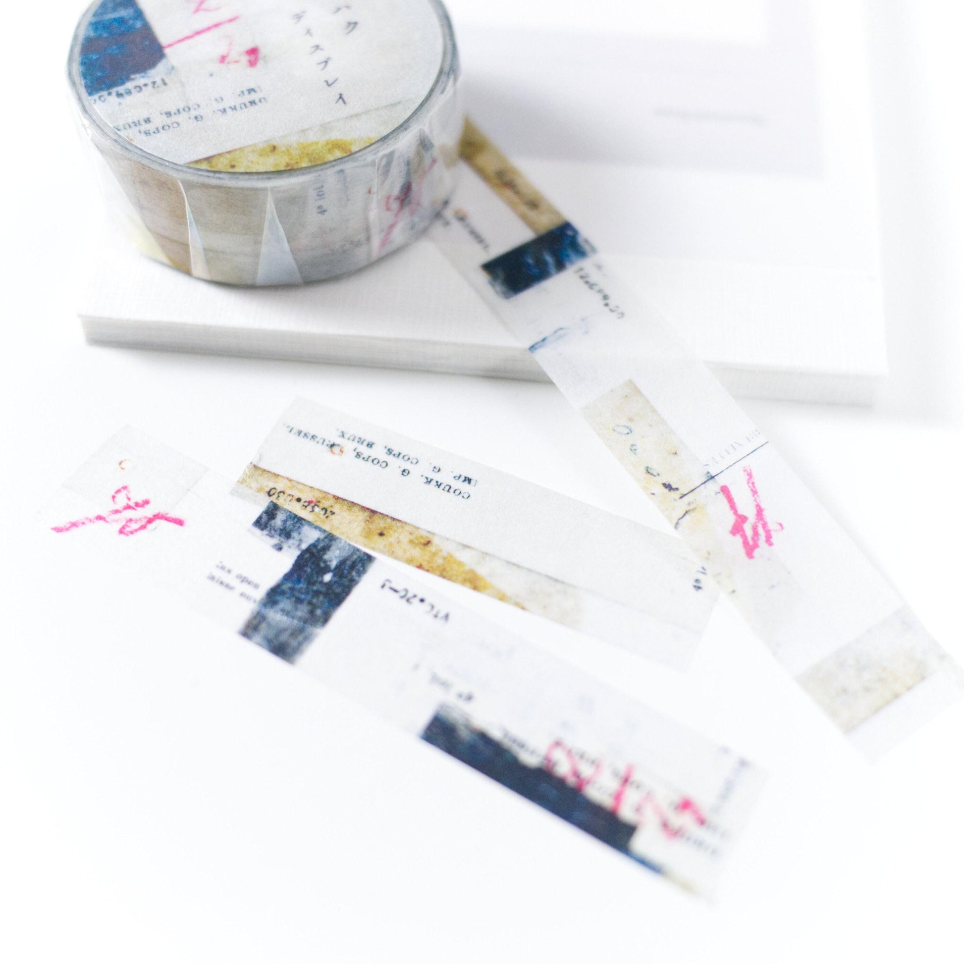 Abstract Collage Washi Masking Tape Y-093 by Yohaku (Rare, Postal, Japan, Modern elegant)