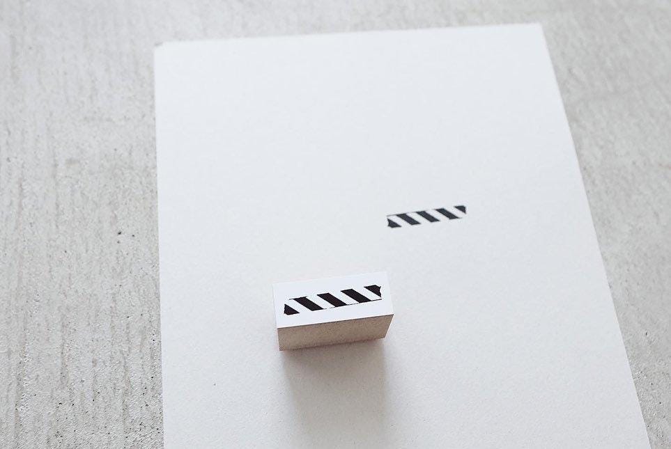 Wooden Stamp 'Shimashima Stripes' S-019 by Yohaku (Rare, Postal, Japan, Modern elegant)