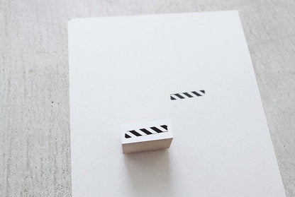 Wooden Stamp 'Shimashima Stripes' S-019 by Yohaku (Rare, Postal, Japan, Modern elegant)