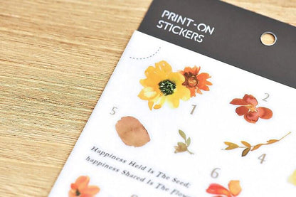 MU Print-On Transfer Sticker - 167 Summer Flower Calendar (Rub-on | Plant | Botanical)
