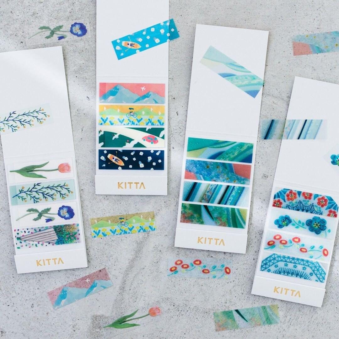 KITTA Clear Pre-cut Washi Masking Tape - Flower & Pattern on Glass