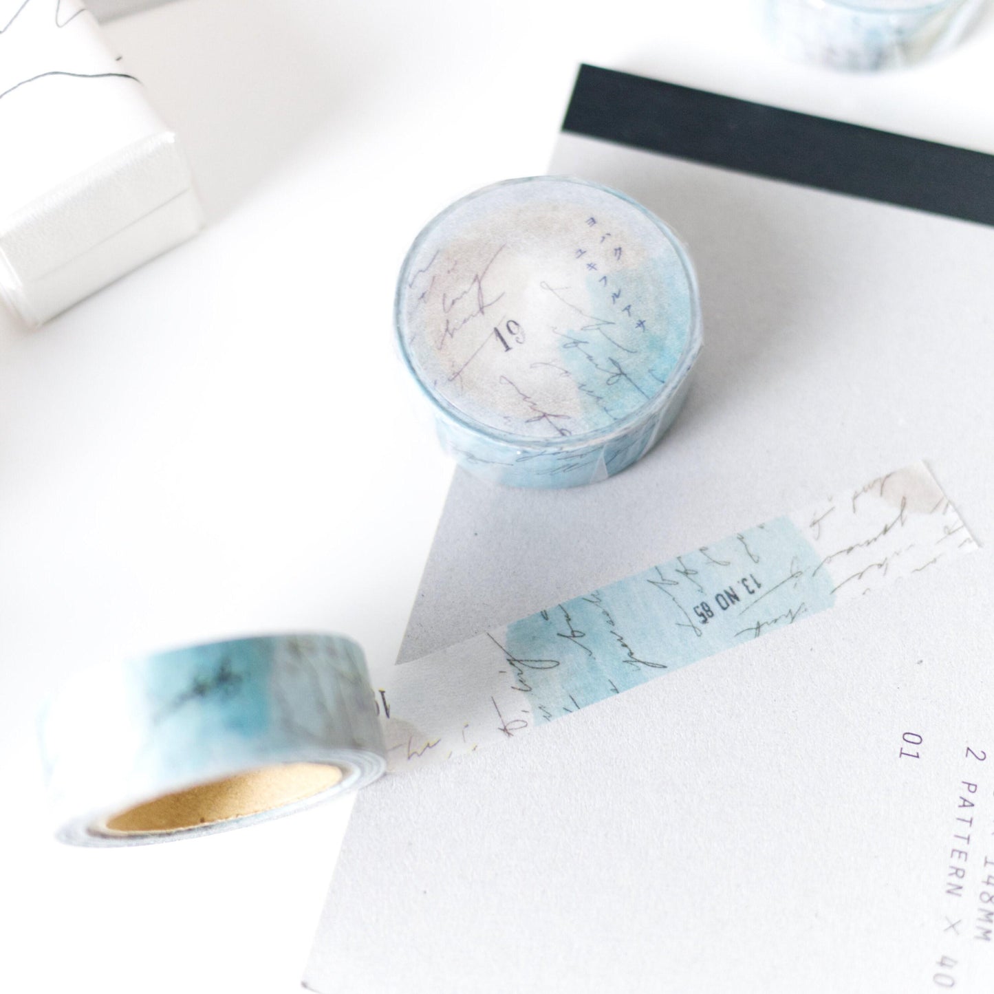 Yohaku Masking Tape Y-076 Cool morning (Rare, Postal, Japan, Modern elegant, Summer vibe)