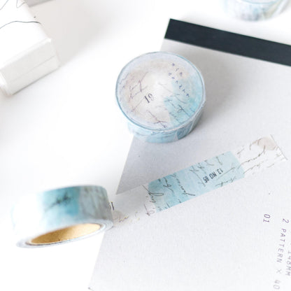 Yohaku Masking Tape Y-076 Cool morning (Rare, Postal, Japan, Modern elegant, Summer vibe)