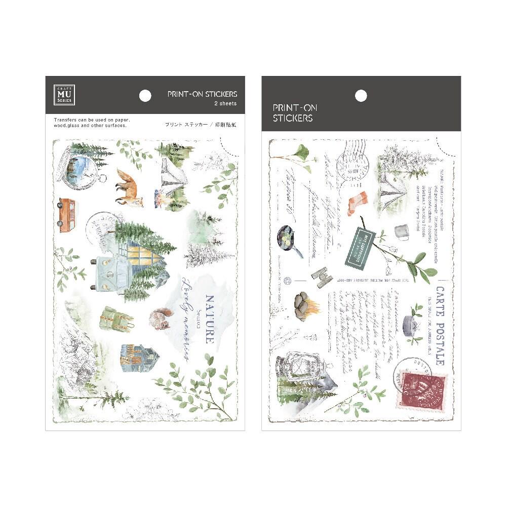 MU Print-On Transfer Sticker - 189 A postcard letter (Rub-on | Elegant | Floral | Art)