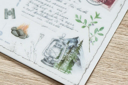 MU Print-On Transfer Sticker - 189 A postcard letter (Rub-on | Elegant | Floral | Art)
