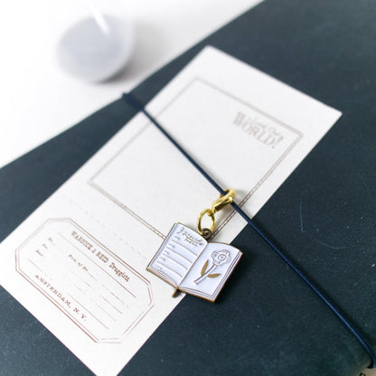 Flower Diary Traveler's Notebook Charm (Black) by Avocado Mori