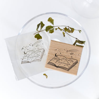 Journey of diary 'Mountains and Stars' - Wooden Stamp by Avocado Mori (Rare, Gift)