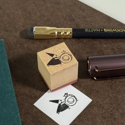 Stationery Fairy Brevpapir Nisse 'Masking Tape' - Wooden Stamp by Avocado Mori (Rare, Christmas gift)