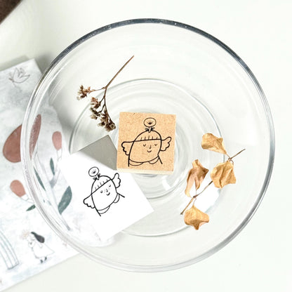 My little flower hat - Wooden Stamp by Avocado Mori (Rare, Gift, Girl)